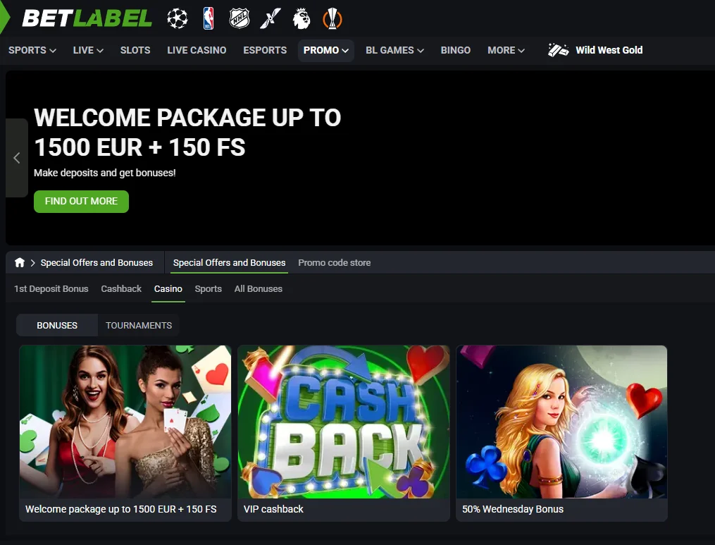 BetLabel bonus öppna